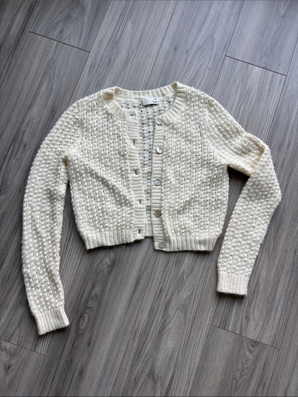 Wilfred Cream Knit Button-Front Cardigan Sweater